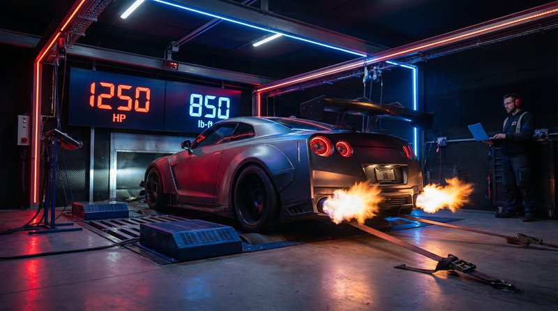 青柠视频短视频：GT-R马力测试